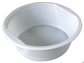 Пластиковая белая суповая тарелка 600мл