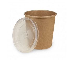 Бумажный контейнер крафт для супа EcoSoup 360мл