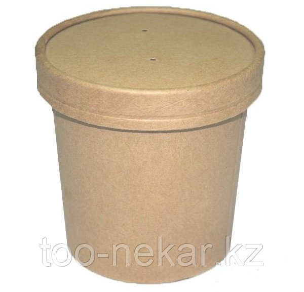 Бумажный контейнер крафт для супа EcoSoup 360мл