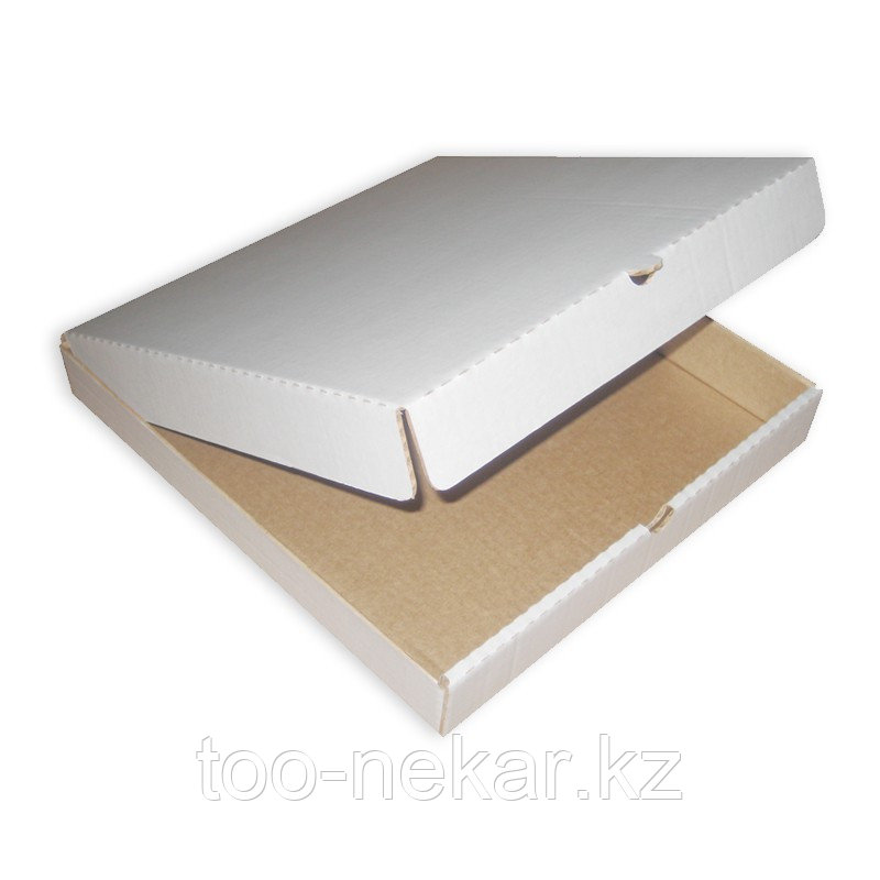 Гофро коробка для пиццы белая 330х330х40мм