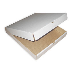 Гофро коробка для пиццы белая 360х360х40мм