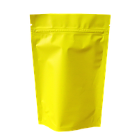 Пакеты дой пак металлизированные желтый матовый с замком зип-лок 135*200+40мм