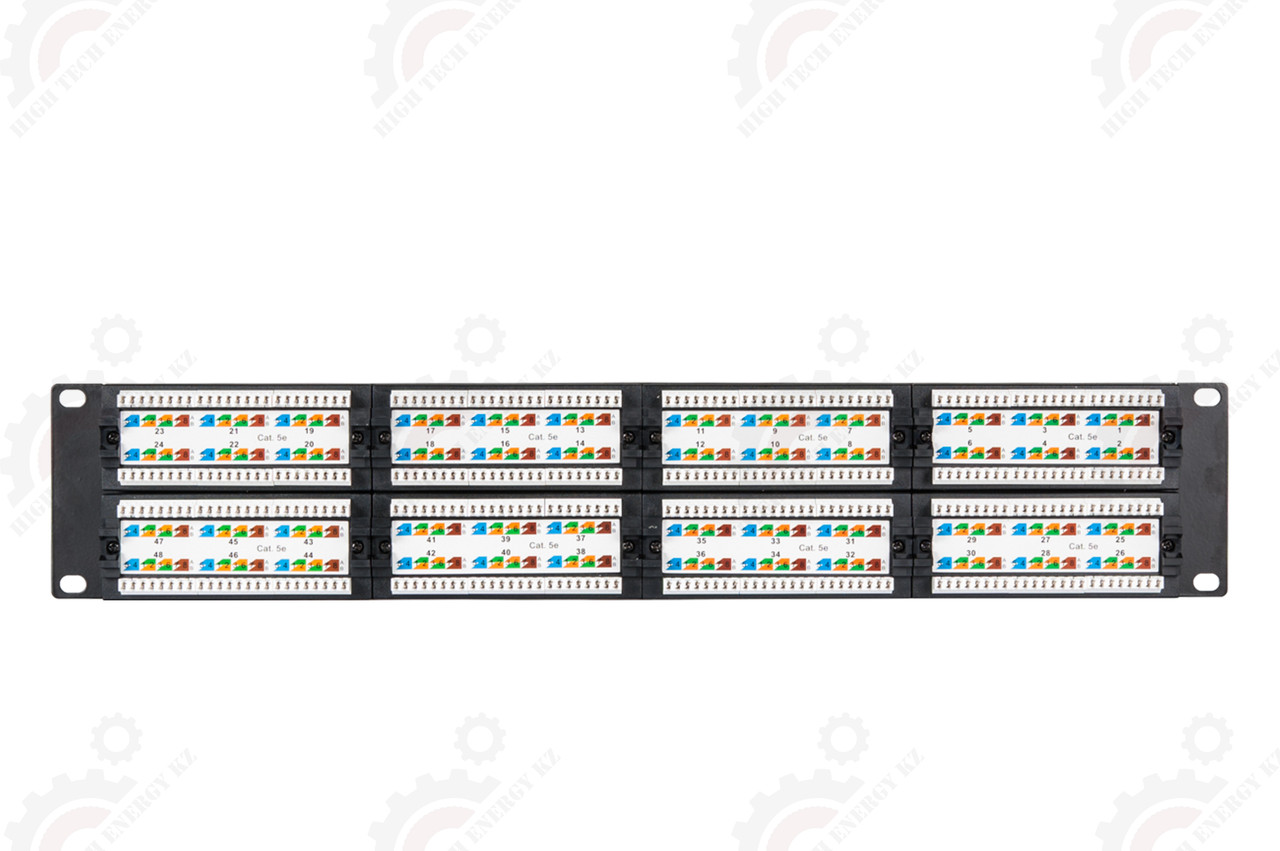 Панель 19", 2U, 48 портов, Кат.5e, RJ45/8P8C, неэкран