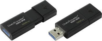 USB Флеш 128GB 3.0 Kingston DT100G3/128GB черный