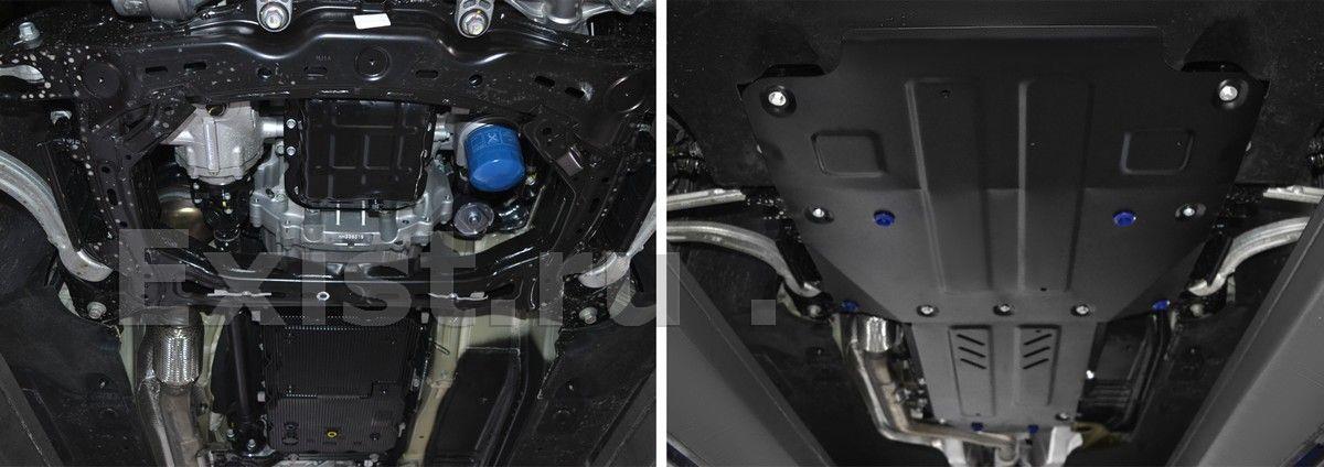 Комплект защит картер + КПП + РК Kia Stinger, V - 2.0T; 3.3T, полный привод 2018-