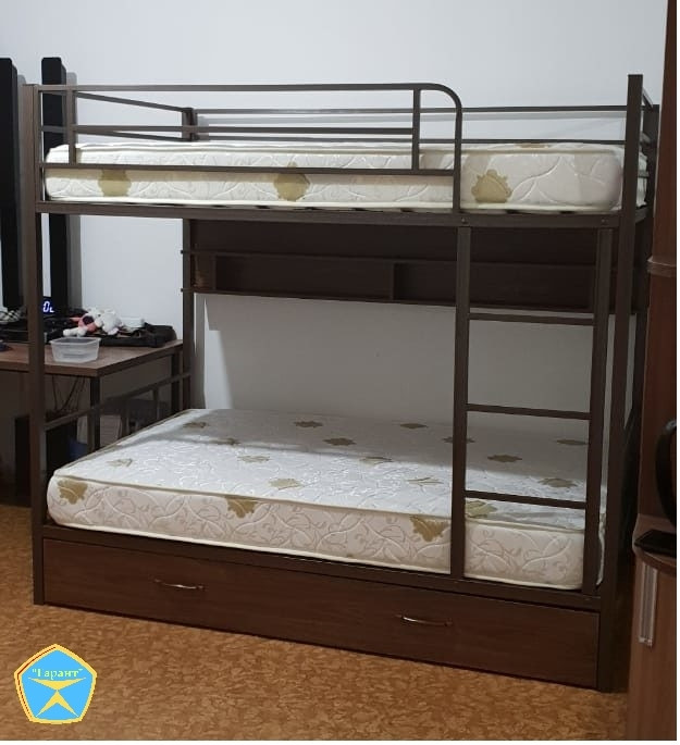 Двухъярусная металлическая кровать для взрослых - фото 3 - id-p69828857