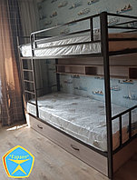 Двухъярусная металлическая кровать для взрослых