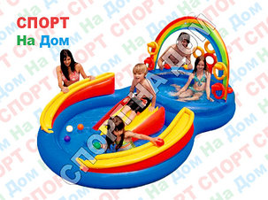 Игровой центр с горкой надувной «Радуга» Intex 57453 (Габариты: 297х193х135 см), фото 2
