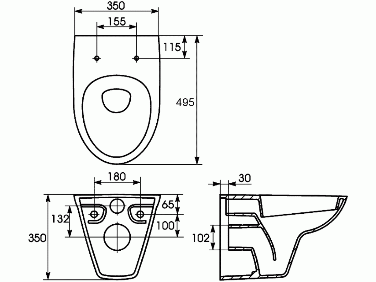 CERSANIT Унитаз подвесной: PARVA NEW CLEAN ON с кр.дюропл.lifting., белый MZ-PARVA-COn-DL-w - фото 3 - id-p69845960