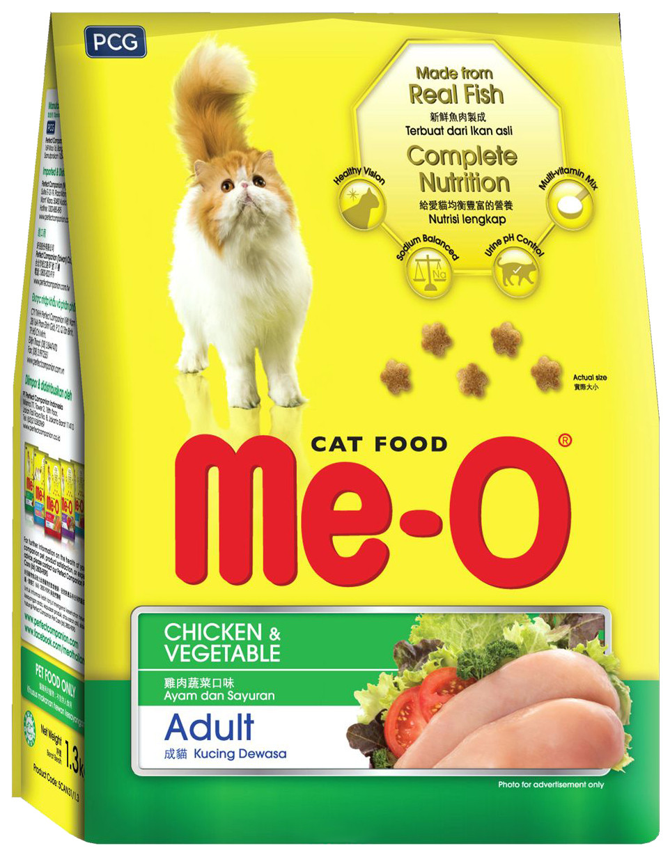 Me-О Сухой корм для взрослых кошек со вкусом Курица и овощи