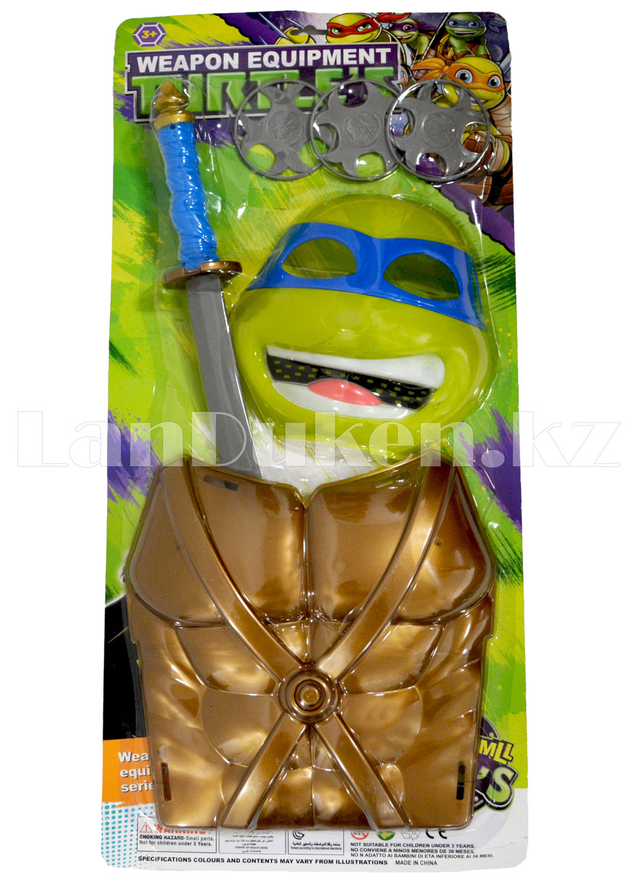 Игровой набор защитный жилет, маска, меч и три сюрикена "Леонардо" Черепашки Ниндзя - фото 1 - id-p69611961