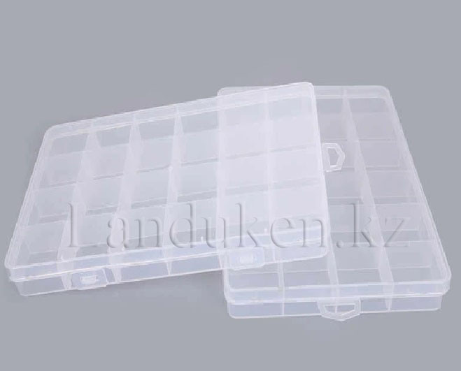 Органайзер для мелочей 24 ячейки бокс пластиковый с двумя защелками