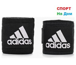 Боксерский бинт Adidas 2 штуки 4 метра (цвет черный) - фото 1 - id-p69886989