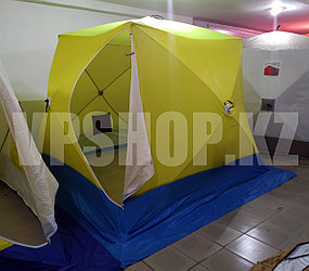 Утепленная палатка СТЭК КУБ-3 Long  3-х слойная палатка для зимней рыбалки на синтепоном 220х250х200