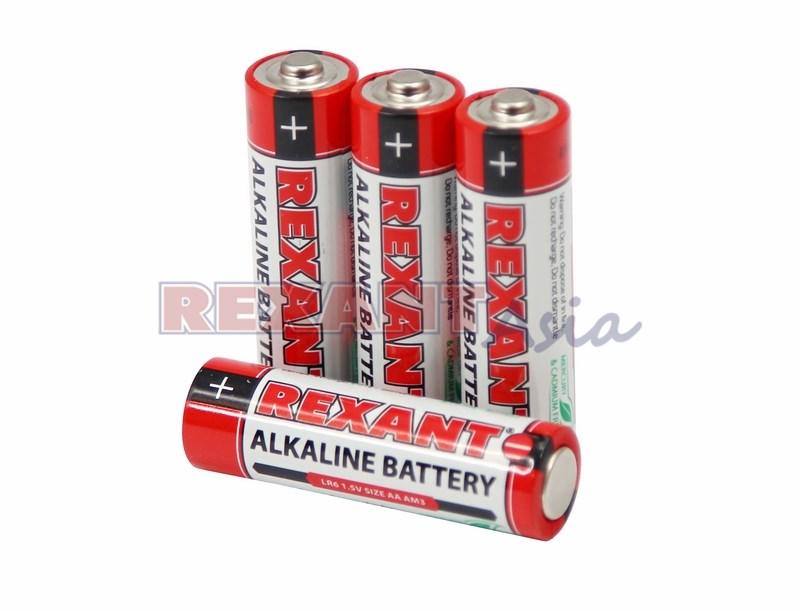 Алкалиновая батарейка AA/LR6 1,5 V, 2700 mAh (30-1027), REXANT