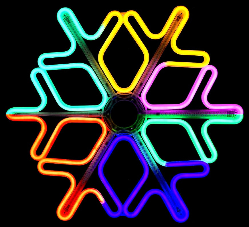 Светодиодная фигура снежинка 40*40, 144 LED