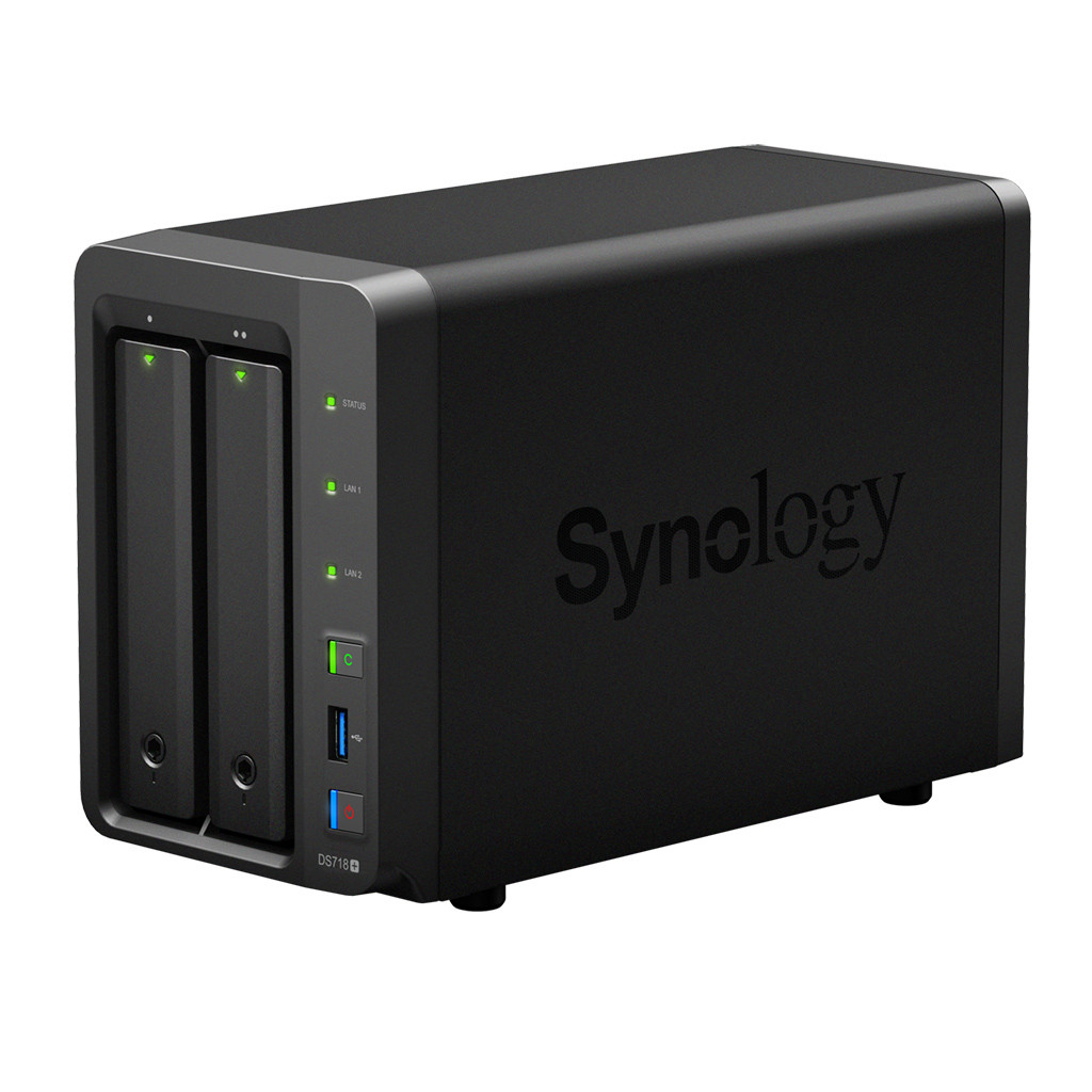 Synology DS718+ Сетевой NAS-сервер, 2 отсека для HDD