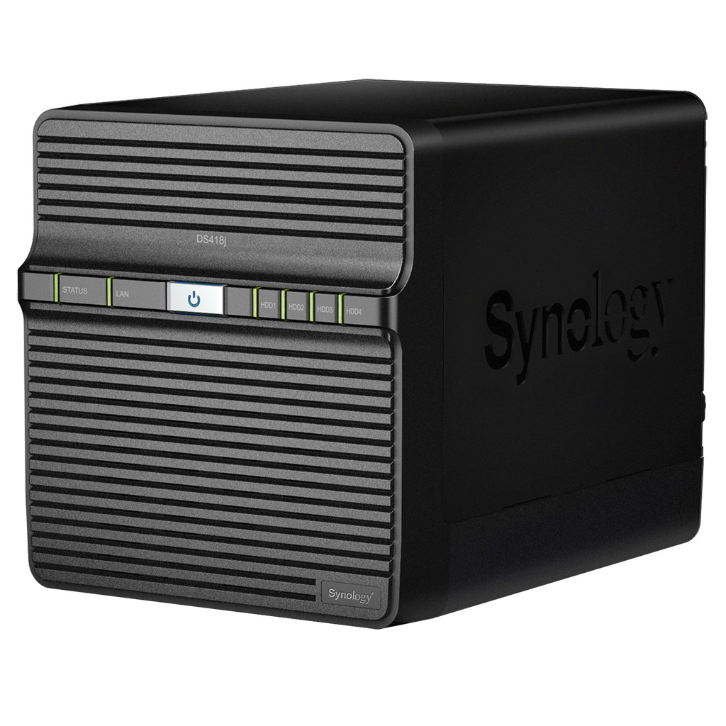 Synology DS418j Сетевой RAID-накопитель, 4xHDD NAS-сервер для дома и бизнеса