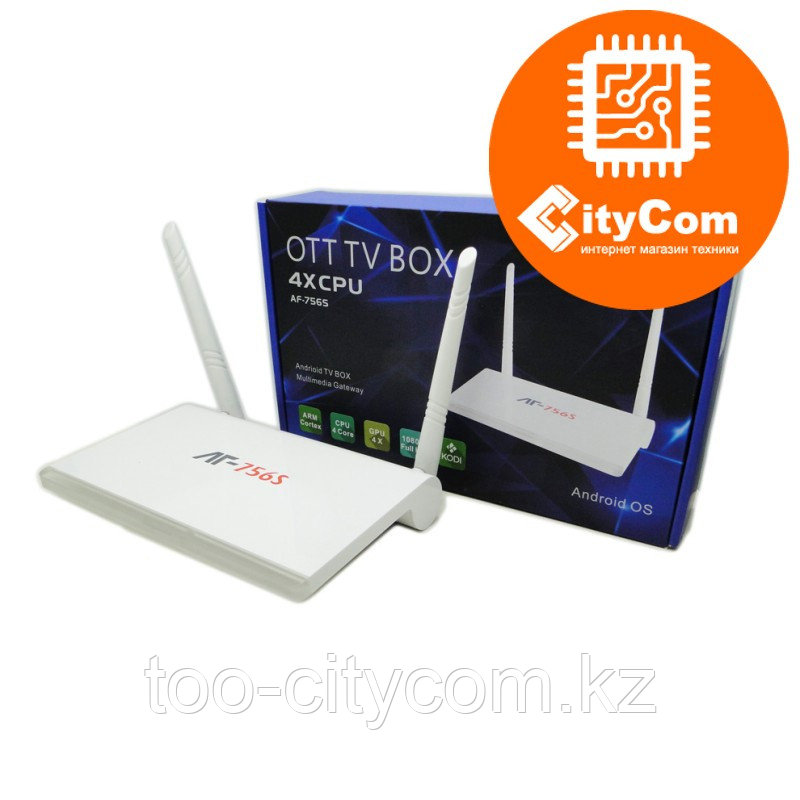 Приставка Android TV box к телевизору, ОС Андроид ТВ  Mini PC AT-756S Арт.5013