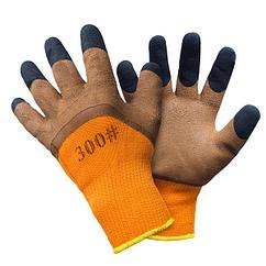 Перчатки # 300 оранжевые, рабочие, прорезиненные с обливом класс Люкс