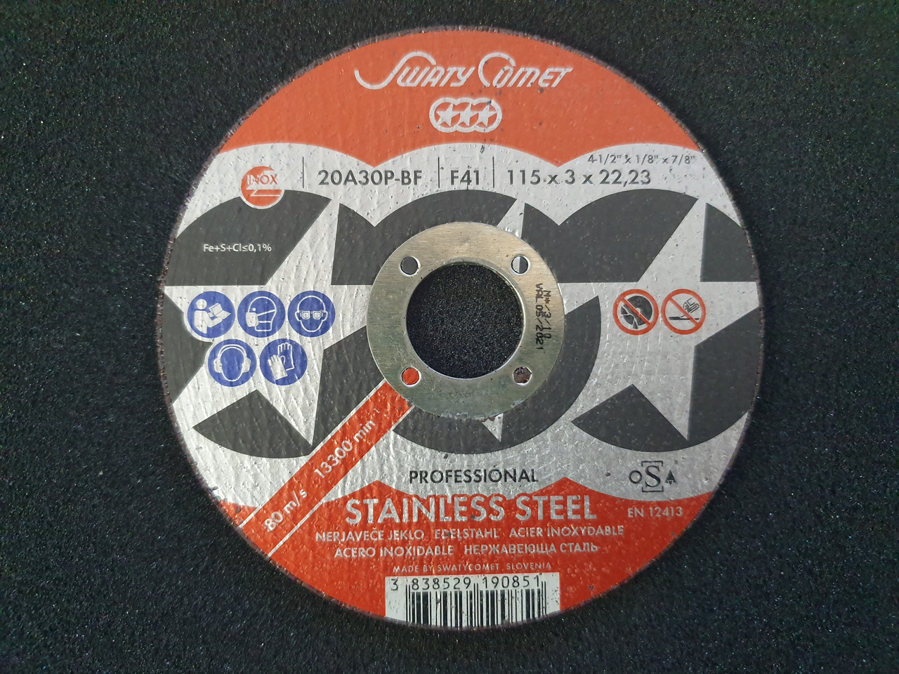 Круг отрезной Inox&Metal 115 х 3 х 22,23 SwatyComet 20A30P-BF (Weiler Abrasives, Slovenija)