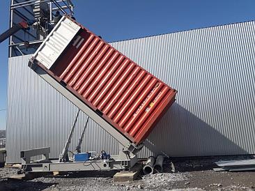 Платформа-кантователь для загрузки морских контейнеров сыпучими грузами