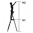 Лестница-стремянка двухсторонняя широкие 2 ступени Ника ДЛС2, фото 3