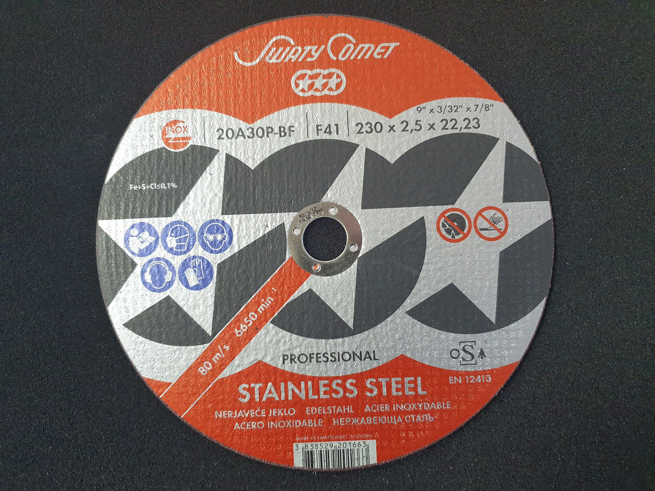 Круг отрезной Inox&Metal 230 х 2,5 х 22,23 SwatyComet 20A30P-BF (Weiler Abrasives, Slovenija)
