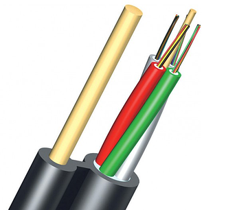 Кабель волоконно-оптический ОКНГ-Т8-С8-0.5 (ВП) – кабель с двумя прутками в оболочке.