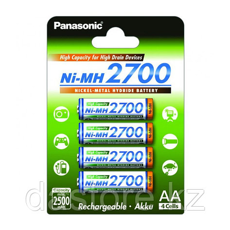 Panasonic Аккумулятор типа AA 2700 4BP(BK-3HGAE/4BE), 2700 мАч, 4 шт, блистер АА, фото 2
