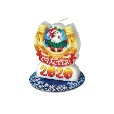 Свеча-подкова "Мышка счастья" d 20мм, h 125, фото 2
