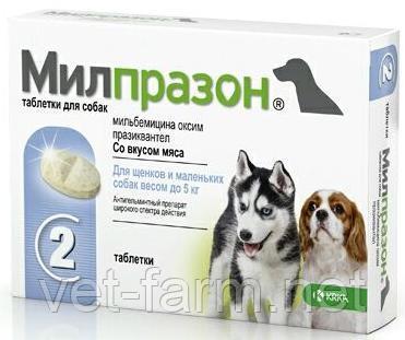 Милпразон таблетки для собак до 5 кг