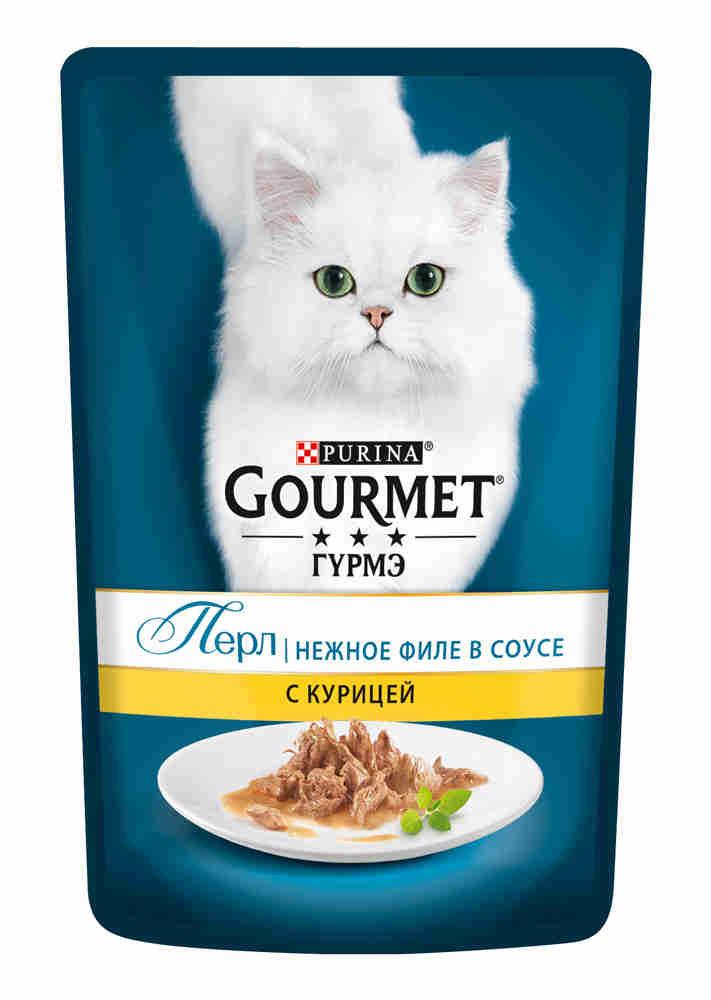 Gourmet Perle Влажный корм для кошек Курица в соусе
