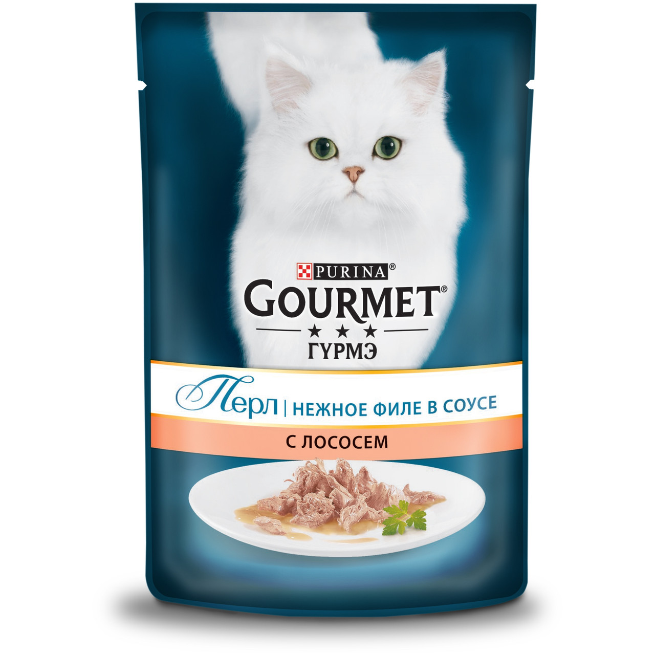 Gourmet Perle Влажный корм для кошек Лосось в соусе