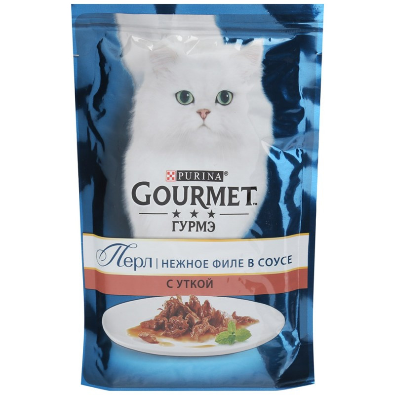Gourmet Perle Влажный корм для кошек со вкусом Утка в соусе