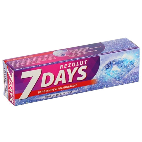7 days Зубная паста отбеливающая "Бережное отбеливание", 100 мл, (24 кор)