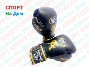 Боксерские перчатки No Boxing No Life Canelo кожа (цвет черный) 12,14,16OZ