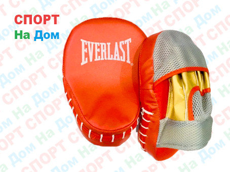 Лапы для бокса, каратэ, таэквондо Everlast кожзам (цвет красный), фото 2