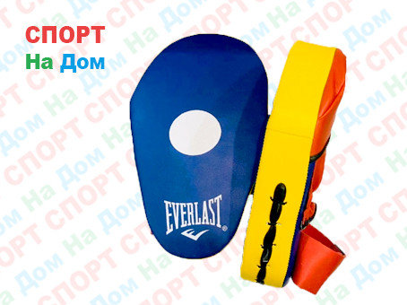 Лапы для бокса, каратэ, таэквондо Everlast кожа (цвет синий), фото 2