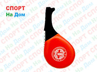 Лапы для бокса, каратэ, таэквондо кожа, ручка замша (цвет красный, черный)