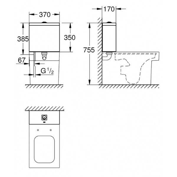 GROHE Бачок Cube Ceramic 39490000 - фото 3 - id-p70011950