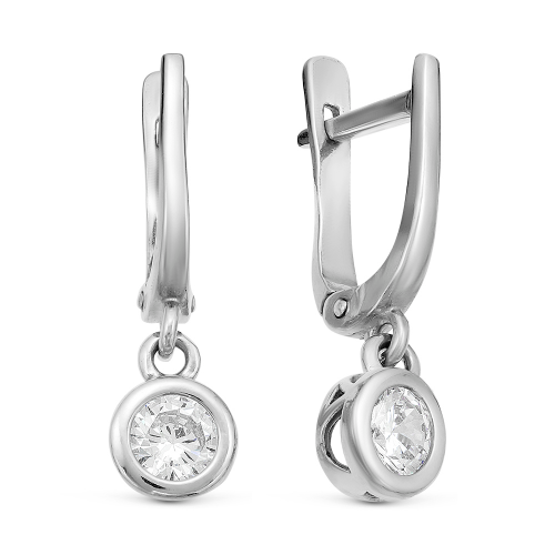 Серьги из серебра с фианитом Красная Пресня 33810988Д