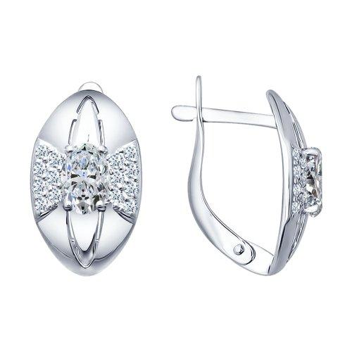 Серьги из серебра с фианитами SOKOLOV 94021735