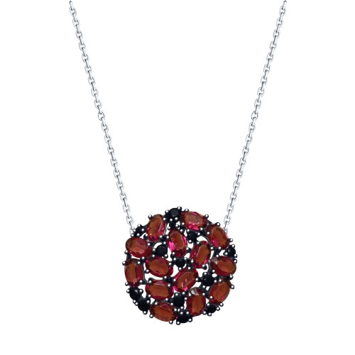 Колье из серебра с сиреневыми кристаллами Swarovski и фианитами SOKOLOV 94070175