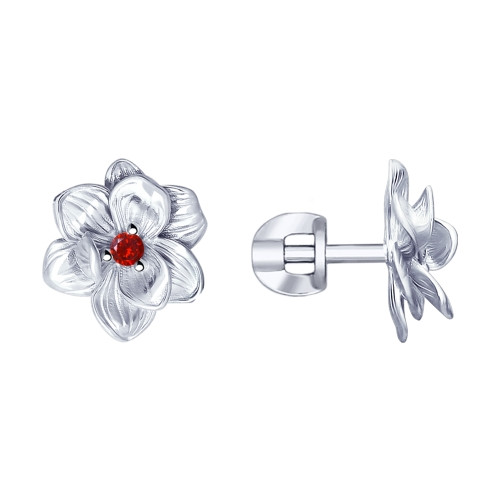 Серьги из серебра с фианитами SOKOLOV 94023320