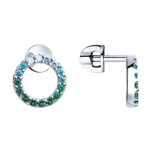 Серьги из серебра с фианитами SOKOLOV 94023345