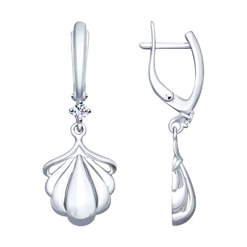 Серьги из серебра с фианитами SOKOLOV 94022846