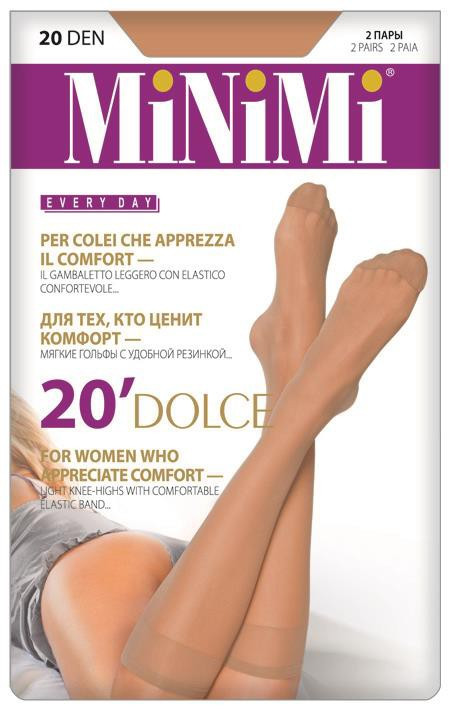 Прозрачные матовые гольфы MINIMI Dolce 20 ден, 2 пары