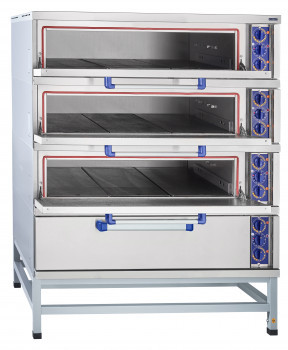 Шкаф пекарский подовый ЭШ-4К электрический, 4 пекарные камеры 1000х800х180 мм, нерж. ТЭН-ы, раздельная регулир - фото 1 - id-p70024550
