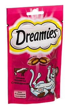 Dreamies "Лакомые подушечки" для кошек Говядина, 60 г